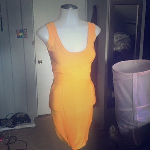 Yellow guess bandage dress body con